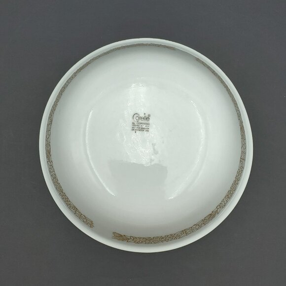 Corelle Woodland Brown Medium Vegetable Serving Bowl Brown Flowers on White Bowl - Picture 4 of 7